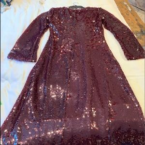 Zara burgundy sequined dress NWT.